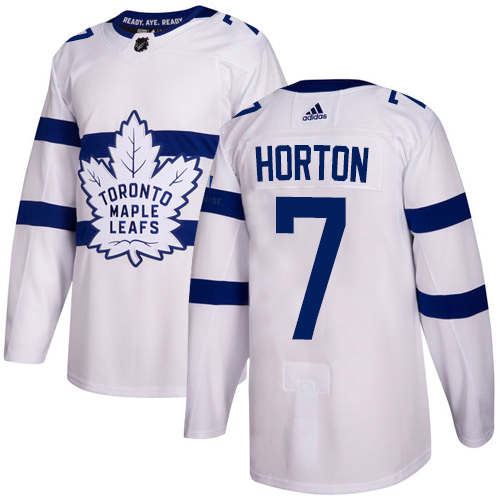 Adidas Maple Leafs #7 Tim Horton White Authentic 2018 Stadium Series Stitched NHL Jersey - Click Image to Close
